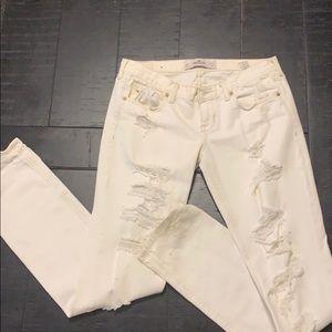 Ripped/ distressed white Hollister jeans